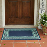 2' X 3' Blue and Green Indoor Outdoor Area Rug