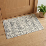 2' X 3' Gray and Ivory Shag Power Loom Area Rug