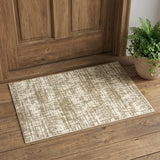 2' X 3' Ivory And Gray Abstract Strokes Scatter Rug