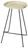 24" Off White and Black Manufactured Wood and Iron Backless Counter Height Bar Chair