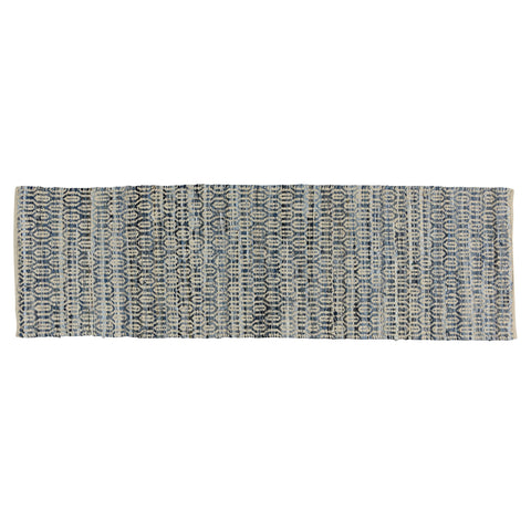 8' Blue and Gray Runner Rug