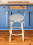 24" Natural Gray And Heavy Duty Plastic and Rattan Backless Counter Height Bar Chair