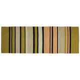8' Black Tan And White Runner Rug