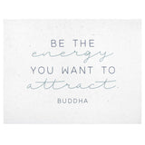 24" X 30" White Be The Energy Hanging Text Wall Decor