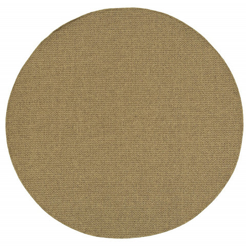 8' X 8' Tan Round Indoor Outdoor Area Rug