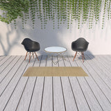 8' Beige Indoor Outdoor Runner Rug