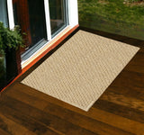2' X 4' Beige Chevron Indoor Outdoor Area Rug