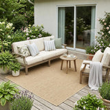 5' X 8' Beige Indoor Outdoor Area Rug