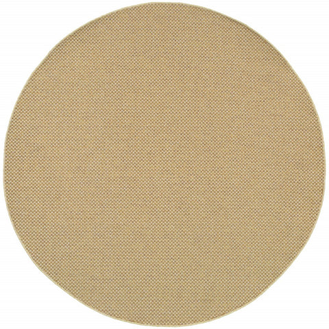 8' X 8' Beige Round Indoor Outdoor Area Rug