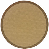 8' X 8' Beige Round Indoor Outdoor Area Rug
