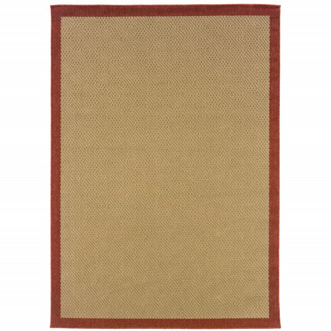 4' X 6' Beige Indoor Outdoor Area Rug