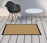 2' X 4' Beige And Black Indoor Outdoor Area Rug