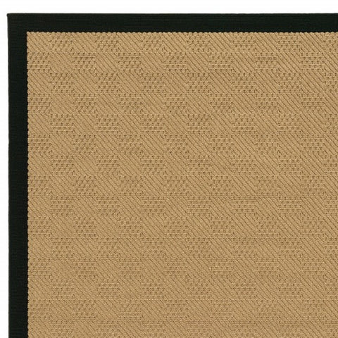 4' X 6' Beige And Black Indoor Outdoor Area Rug