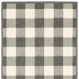 8' Gray And Ivory Indoor Outdoor Runner Rug