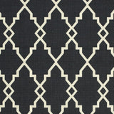 5' X 8' Black And Ivory Indoor Outdoor Area Rug
