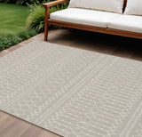 5' X 7' Gray And Ivory Indoor Outdoor Area Rug