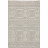 5' X 7' Gray And Ivory Indoor Outdoor Area Rug