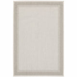 7' X 9' Gray And Ivory Indoor Outdoor Area Rug