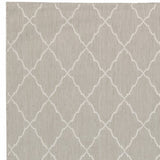 7' X 9' Gray And Ivory Indoor Outdoor Area Rug