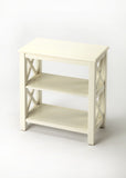 25" White Wood Two Tier Bookcase