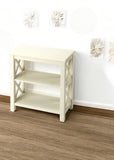 25" White Wood Two Tier Bookcase