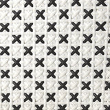 21" Black And White Woven Faux Rattan Outdoor Dining Chair