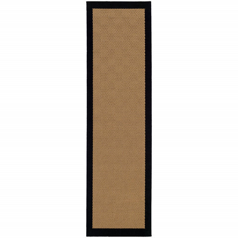 2' X 3' Beige And Black Indoor Outdoor Area Rug