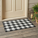 2' X 4' Black And Ivory Indoor Outdoor Area Rug