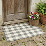 2' X 4' Gray And Ivory Indoor Outdoor Area Rug