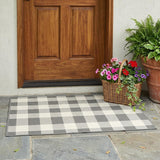 2' X 4' Gray and Ivory Indoor Outdoor Area Rug