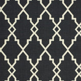 2' X 4' Black And Ivory Indoor Outdoor Area Rug