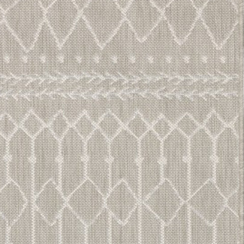 3' X 6' Gray And Ivory Indoor Outdoor Runner Rug