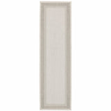 3' X 6' Gray And Ivory Indoor Outdoor Runner Rug