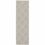2' X 3' Gray And Ivory Indoor Outdoor Runner Rug