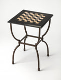 18" Black Stone and Metal Square Coffee Table