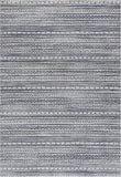 4' X 6' Navy Blue Decorative Stripes Area Rug