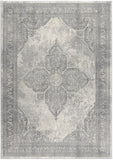2' X 5' Gray Distressed Medallion Area Rug