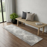 2' X 6' Gray Distressed Medallion Area Rug