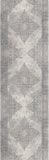 2' X 8' Gray Distressed Medallion Runner Rug