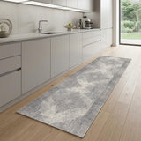 2' X 8' Gray Distressed Medallion Runner Rug