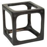 4" Black Cast Iron Cube Tabletop Sculpture