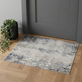 2' X 3' Navy And Beige Distressed Vines Scatter Rug