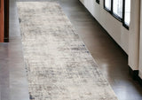 2' X 10' Navy Blue Distressed Striations Runner Rug