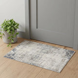 2' X 3' Navy Blue Distressed Striations Scatter Rug