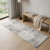 2' X 6' Navy Blue Distressed Striations Area Rug