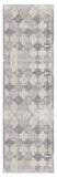 2' X 13' Gray Distressed Trellis Pattern Runner Rug