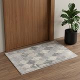 2' X 3' Gray Distressed Trellis Pattern Scatter Rug