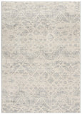 2' X 3' Ivory Distressed Ikat Pattern Scatter Rug