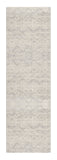 2' X 8' Ivory Distressed Ikat Pattern Runner Rug