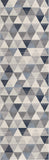 2' X 10' Navy Blue Geometric Diamond Runner Rug